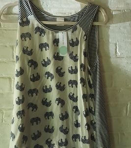 Kaileigh. High low mixed pattern tank NWT. USA.